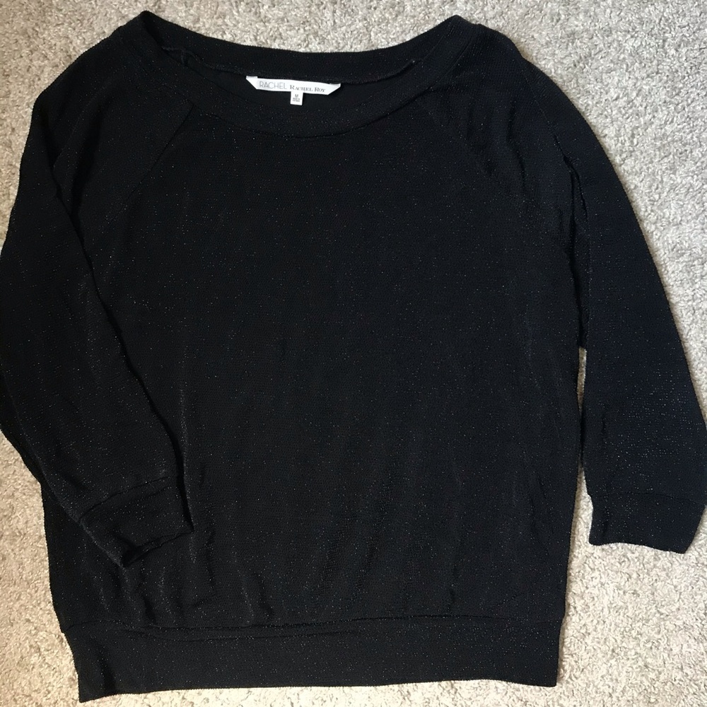 Rachel/Rachel Roy Black Shine Top